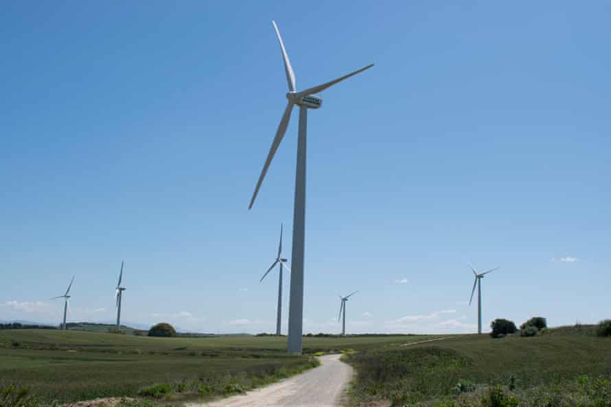 Wind turbines near Jerez de la Frontera, in Cádiz.