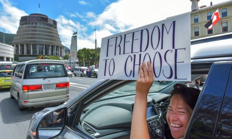 The “convoy for freedom” protest in Wellington, New Zealand today.