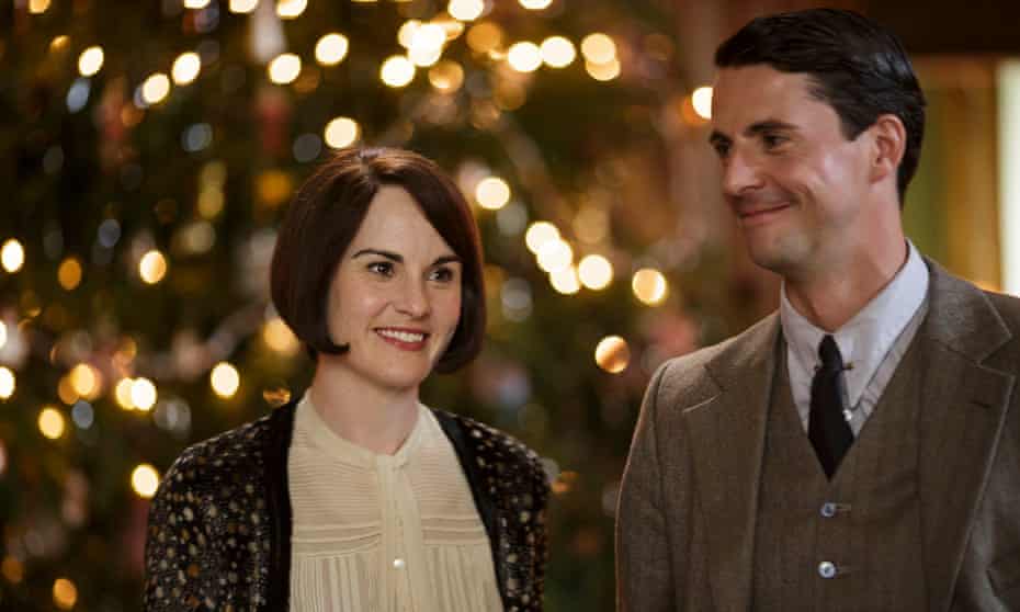 A happy Christmas… Downton Abbey’s Lady Mary Crawley and Henry Talbot, played by Michelle Dockery and Matthew Goode.