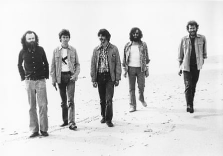 Garth Hudson, Robbie Robertson, Rick Danko, Richard Manuel and Levon Helm of the Band, in 1971