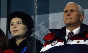 Kim Yo-jong and Mike Pence