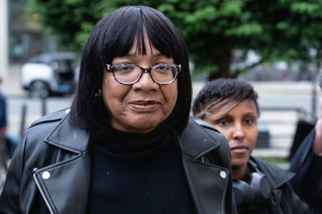 Diane Abbott arrives at Hackney Town Hall to cheers from her supporters on May 29, 2024 in London, England.