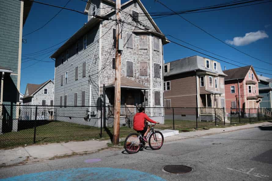 Homes are shown boarded up on April 08, 2021 in Providence, Rhode Island.