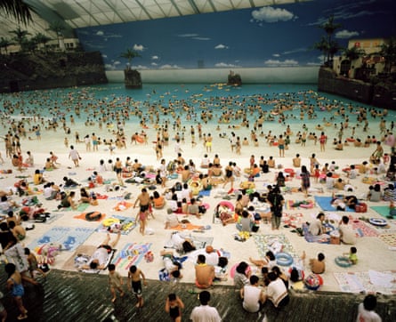 The Artificial beach inside the Ocean Dome at Miyazaki, Japan, 1996, by Martin Parr