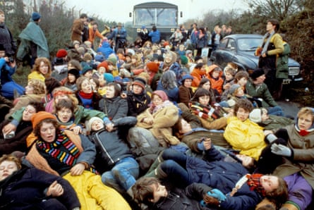 Protesters at Greenham Common in December 1982