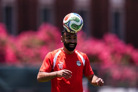 Mohamed Salah of Egypt attends a training session ahead of the match against Australia.