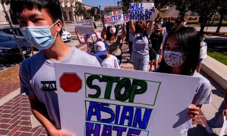 Young people take part in a AAPI Youth Voices for Change Rally against discrimination and racism, in Pasadena, California, in June.