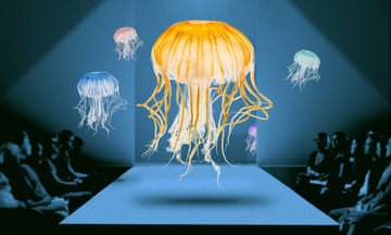 A composite of a jellyfish on the catwalk