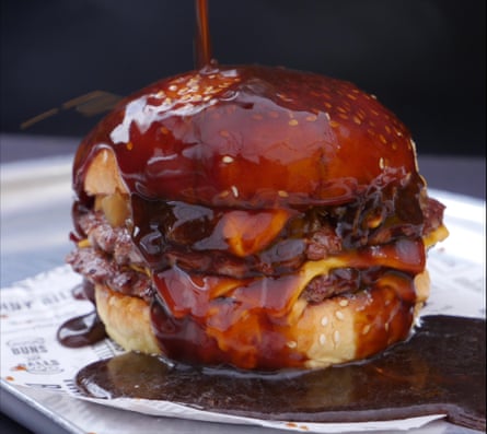 A gravy-dipped burger at Nanny Bill’s.