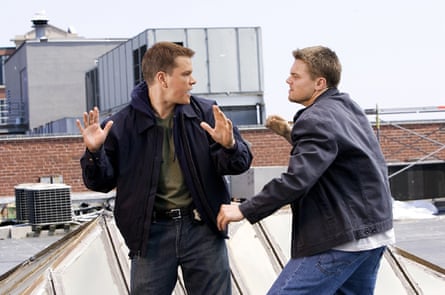 Two men fight on rooftop