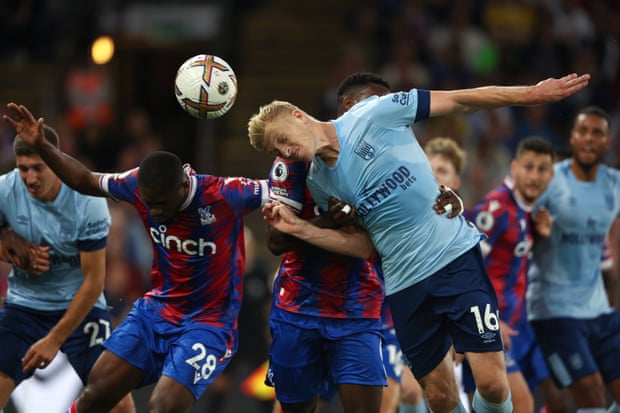 Ben Mee in action during the midweek draw at Palace.
