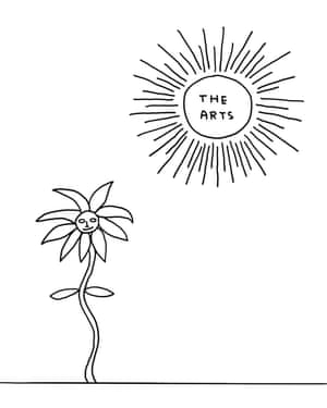 'The arts' sun shining on a sunflower