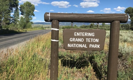 A sign greets visitors to Grand Teton national park in Jackson Hole, where central bankers are gathering.