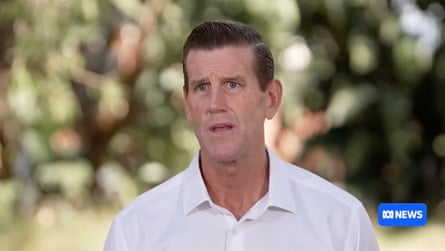 Ben Roberts-Smith addressing the media from the Gold Coast on Sunday