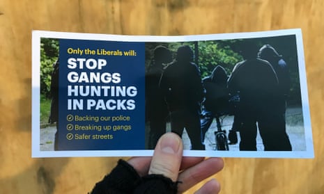 Liberal party leaflet: ‘only the Liberals will stop gangs hunting in packs.’