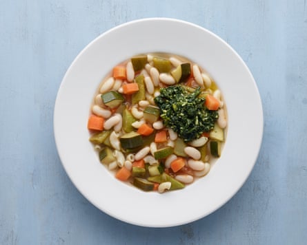 A bowl of soupe au pistou