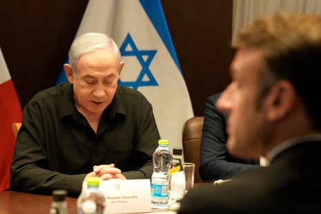 Benjamin Netanyahu and Emmanuel Macron hold talks in Jerusalem.