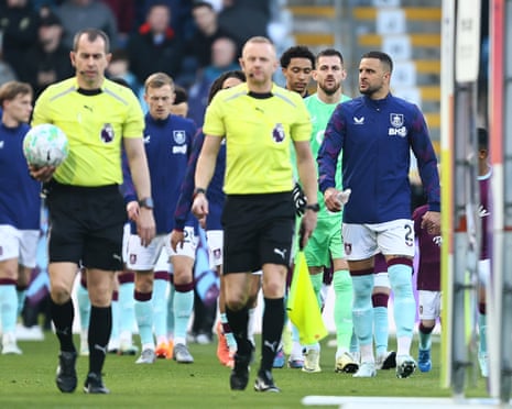 Kyle Walker of Burnley leads out their side, following his announcement of retirement from international football.