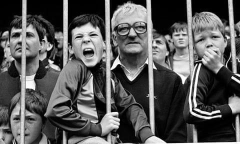Football fans at Bradford football club in 1988.