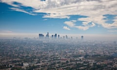 Los Angeles skyline covered in smog