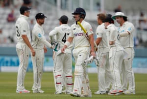 Rory Burns walks after losing his wicket.