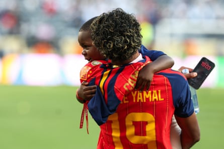 Lamine Yamal celebrates with his brother Keyne after winning the 2026 World Cup football tournament final.