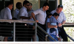 The Tamil family are removed from the Mercure Hotel in Darwin in August 2019