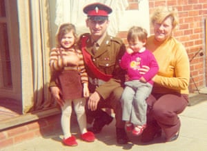 Grace Dent with her parents and younger brother Dave in their back garden in Aldershot, 1976