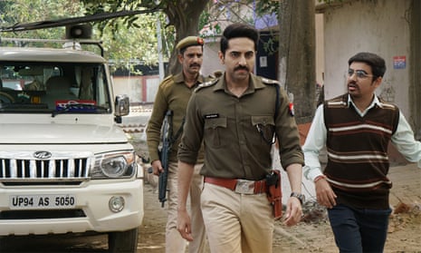 The ‘arrestingly intense’ Ayushmann Khurrana (centre) in Article 15.