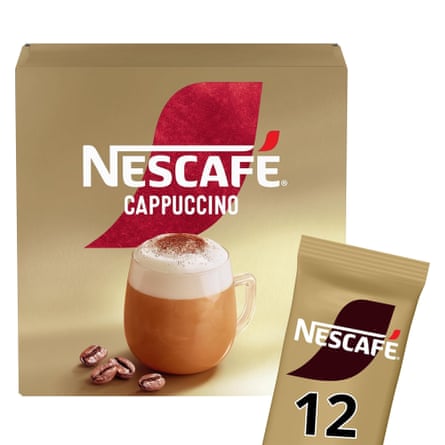Nescafé instant cappuccino sachets.