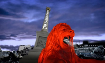 The 2018 AI poetry spouting Trafalgar Lion.