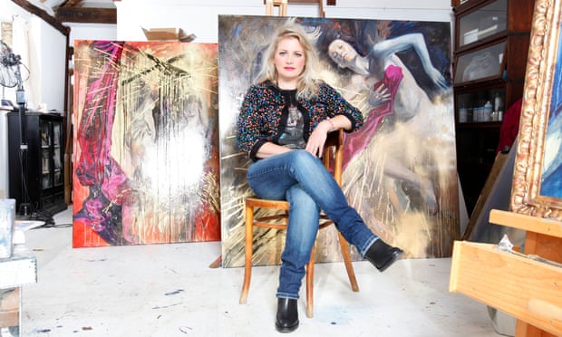 Artist Alice Instone, organiser of The Pram in the Hall exhibition, photographed by Katherine Anne Rose for the Observer in her studio at her home in Kent. 