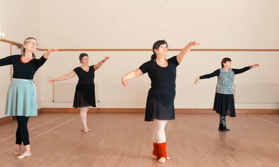 Tina Leverton (second right) at her weekly ballet class