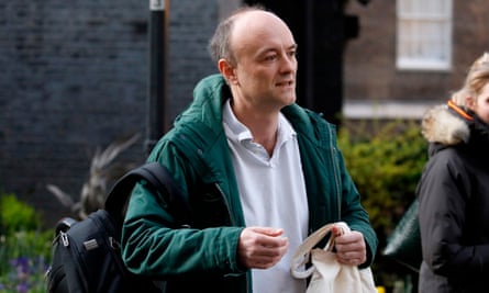 Dominic Cummings arriving in Downing Street on 27 March, the day before he reportedly developed virus symptoms.