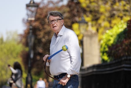 Peter Mandelson outside his home in London, 27 April 2026.