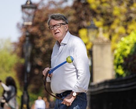 Peter Mandelson, pictured in April