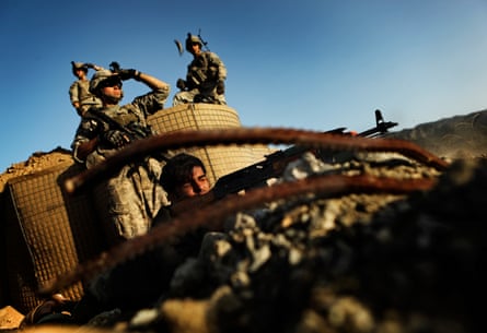 Troops from the U.S. Army train an Afghan National Army soldier