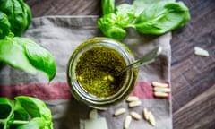 Homemade pesto – less salty than the processed versions.