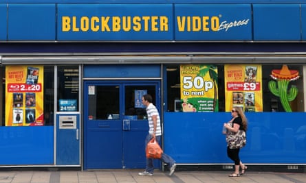 A closed-down Blockbuster shop in London