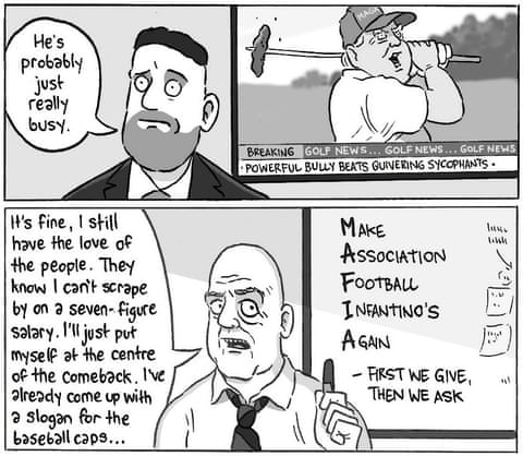 David Squires cartoon on Gianni Infantino and Fifa crisis, panel 6
