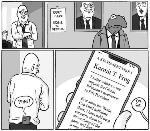 David Squires cartoon on Gianni Infantino and Fifa crisis, panel 4