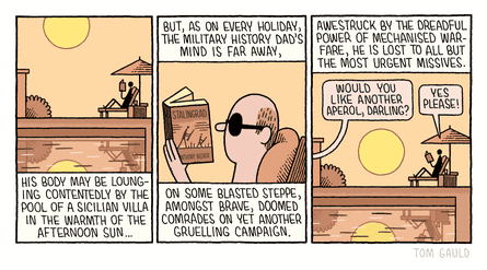 Tom Gauld on the military history dad’s holiday reading – cartoon