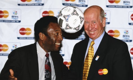 Pelé and Bobby Charlton in the mid-1990s.