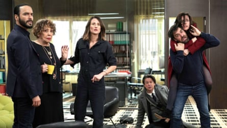 Cottin as Andréa, centre, in the third season of Call My Agent!