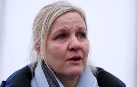 The IOC president, Kirsty Coventry, in tears after meeting Vladyslav Heraskevych