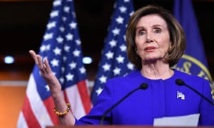 Nancy Pelosi speaks at the US Capitol in Washington DC on Thursday.
