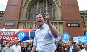 Cameron spoke with his voice breaking as he urged a remain vote.