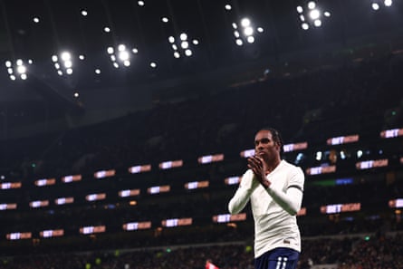 Mathys Tel applauds as he walks off the field