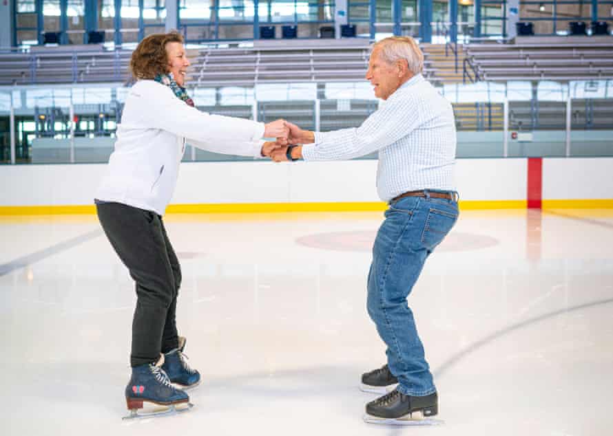 Richard Epstein with his coach, Teri Moellenberg.