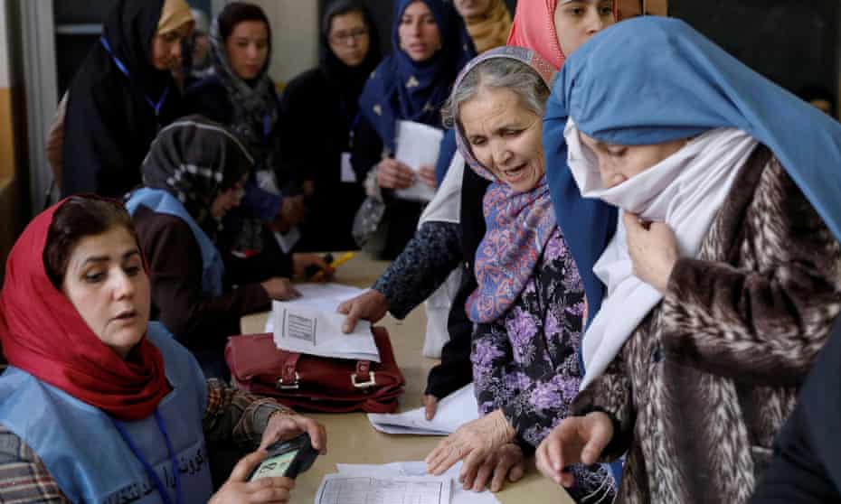 Afghan women at a polling station in Kabul last year